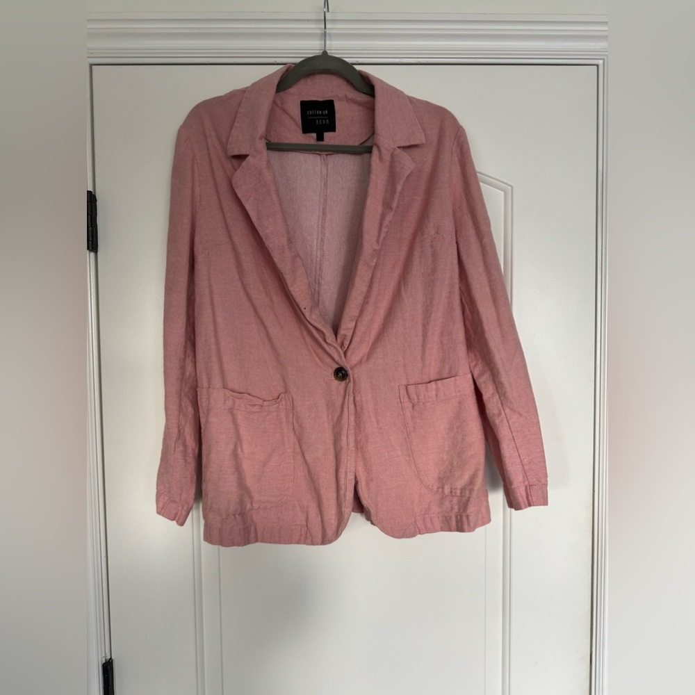 Cotton on pink linen blazer size 12